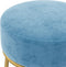 vidaXL - Hocker - rond - fluweel - lichtblauw