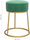 vidaXL - Hocker - rond - fluweel - lichtblauw
