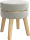 vidaXL - Hocker - rond - fluweel - lichtgrijs