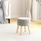 vidaXL - Hocker - rond - fluweel - lichtgrijs
