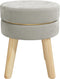 vidaXL - Hocker - rond - fluweel - lichtgrijs