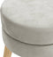vidaXL - Hocker - rond - fluweel - lichtgrijs