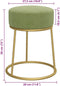 vidaXL - Hocker - rond - fluweel - mosterdgroen