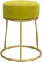 vidaXL - Hocker - rond - fluweel - mosterdgroen