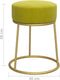 vidaXL - Hocker - rond - fluweel - mosterdgroen