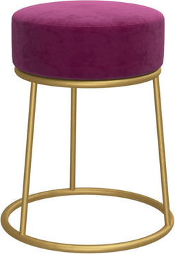 vidaXL - Hocker - rond - fluweel - paars