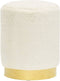 vidaXL - Hocker - rond - pluche - wit