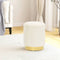 vidaXL - Hocker - rond - pluche - wit
