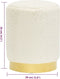 vidaXL - Hocker - rond - pluche - wit