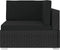 vidaXL - Hoekbank - 1 - st - met - kussens - poly - rattan - zwart