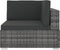 vidaXL - Hoekbank - 1 - st - met - kussens - poly - rattan - zwart