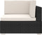 vidaXL - Hoekbank - 1 - st - met - kussens - poly - rattan - zwart