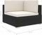 vidaXL - Hoekbank - 1 - st - met - kussens - poly - rattan - zwart