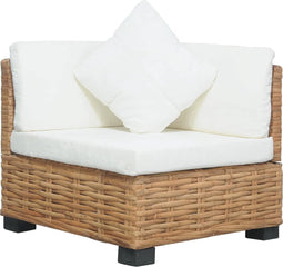 vidaXL - Hoekbank - met - kussens - natuurlijk - rattan