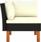 vidaXL - Hoekbank - poly - rattan - en - massief - eucalyptushout