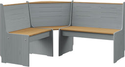 vidaXL - Hoekbank - REINE - 151 - cm - massief - grenenhout - honingbruin - en - grijs