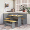vidaXL - Hoekbank - REINE - 151 - cm - massief - grenenhout - honingbruin - en - grijs