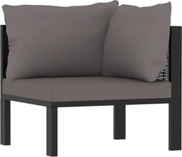 vidaXL - Hoekbank - sectioneel - met - linkerarmleuning - poly - rattan - antraciet