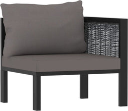 vidaXL - Hoekbank - sectioneel - met - linkerarmleuning - poly - rattan - antraciet