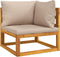 vidaXL - Hoekbank - sectioneel - met - taupe - kussens - massief - acaciahout