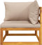 vidaXL - Hoekbank - sectioneel - met - taupe - kussens - massief - acaciahout