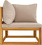 vidaXL - Hoekbank - sectioneel - met - taupe - kussens - massief - acaciahout