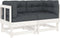 vidaXL - Hoekbanken - 2 - st - met - kussens - massief - grenenhout - wit