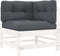 vidaXL - Hoekbanken - 2 - st - met - kussens - massief - grenenhout - wit