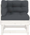 vidaXL - Hoekbanken - 2 - st - met - kussens - massief - grenenhout - wit