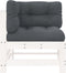vidaXL - Hoekbanken - 2 - st - met - kussens - massief - grenenhout - wit