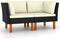 vidaXL - Hoekbanken - 2 - st - poly - rattan - en - massief - eucalyptushout
