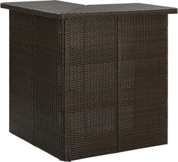 vidaXL - Hoekbartafel - 100x50x105 - cm - poly - rattan - bruin