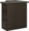 vidaXL - Hoekbartafel - 100x50x105 - cm - poly - rattan - bruin