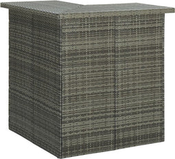 vidaXL - Hoekbartafel - 100x50x105 - cm - poly - rattan - grijs
