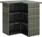 vidaXL - Hoekbartafel - 100x50x105 - cm - poly - rattan - grijs