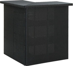 vidaXL - Hoekbartafel - 100x50x105 - cm - poly - rattan - zwart