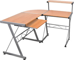 vidaXL - Hoekbureau - 132x112x99 - cm - bewerkt - hout - bruin