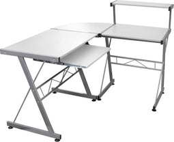 vidaXL - Hoekbureau - 132x112x99 - cm - bewerkt - hout - wit