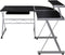vidaXL - Hoekbureau - 132x112x99 - cm - bewerkt - hout - zwart