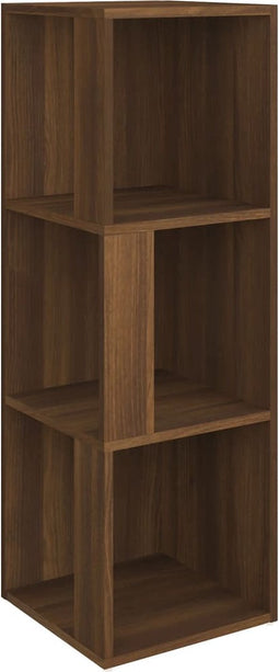 vidaXL - Hoekkast - 33x33x100 - cm - bewerkt - hout - bruin - eikenkleur