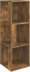 vidaXL - Hoekkast - 33x33x100 - cm - bewerkt - hout - gerookt - eikenkleurig