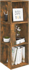 vidaXL - Hoekkast - 33x33x100 - cm - bewerkt - hout - gerookt - eikenkleurig