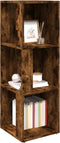 vidaXL - Hoekkast - 33x33x100 - cm - bewerkt - hout - gerookt - eikenkleurig