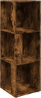 vidaXL - Hoekkast - 33x33x100 - cm - bewerkt - hout - gerookt - eikenkleurig