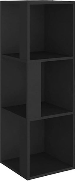 vidaXL - Hoekkast - 33x33x100 - cm - spaanplaat - zwart