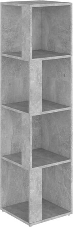 vidaXL - Hoekkast - 33x33x132 - cm - spaanplaat - betongrijs