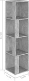 vidaXL - Hoekkast - 33x33x132 - cm - spaanplaat - betongrijs