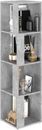 vidaXL - Hoekkast - 33x33x132 - cm - spaanplaat - betongrijs