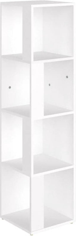 vidaXL - Hoekkast - 33x33x132 - cm - spaanplaat - wit