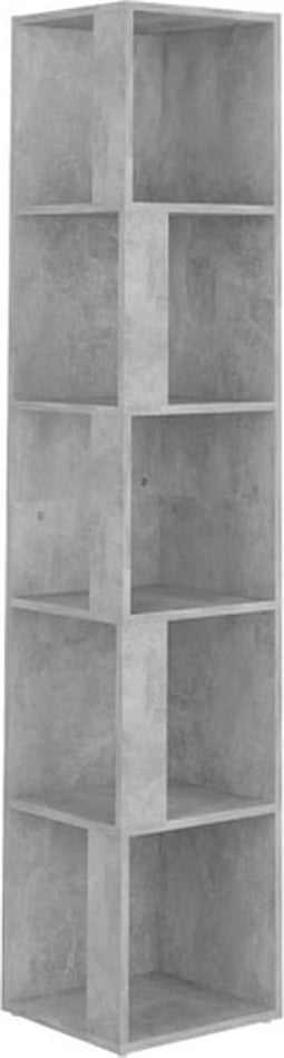 vidaXL - Hoekkast - 33x33x164,5 - cm - bewerkt - hout - betongrijs